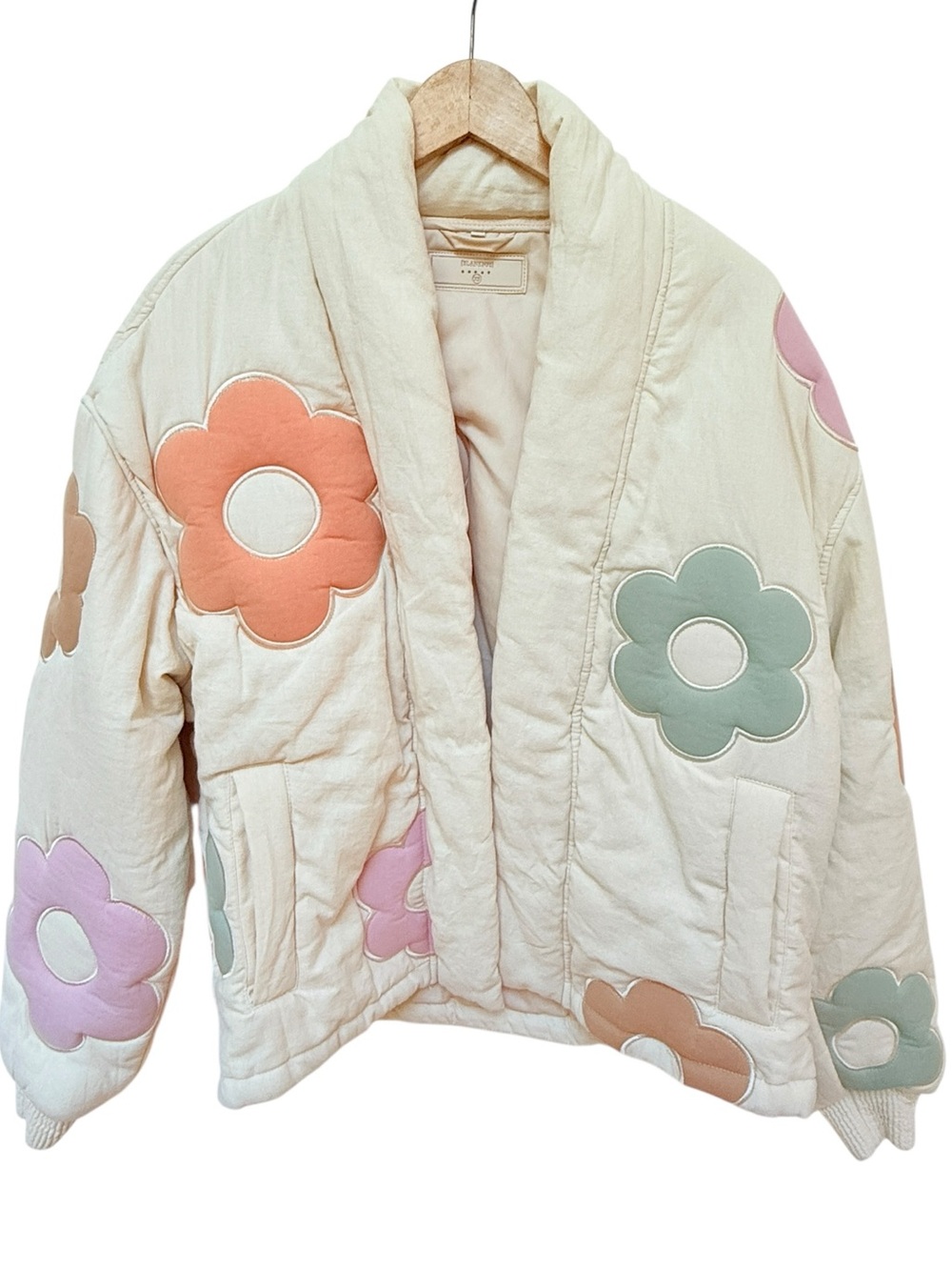 Free People Blank NYC Quilted Floral Bath Jacket Sz XS - Picture 6 of 10
